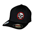 Flexfit "Never Fade" Black Hat - Circle Skull Red Ring